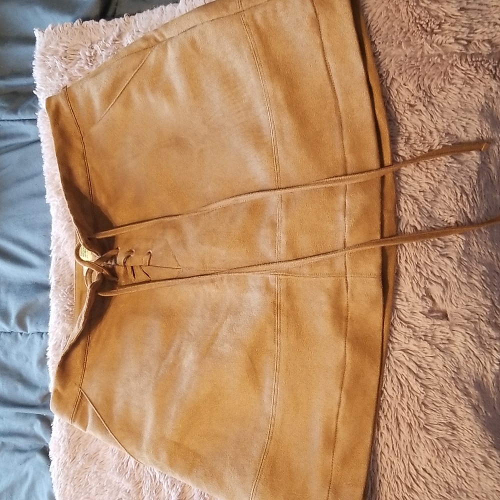 Womens brown pleather skirt size 8